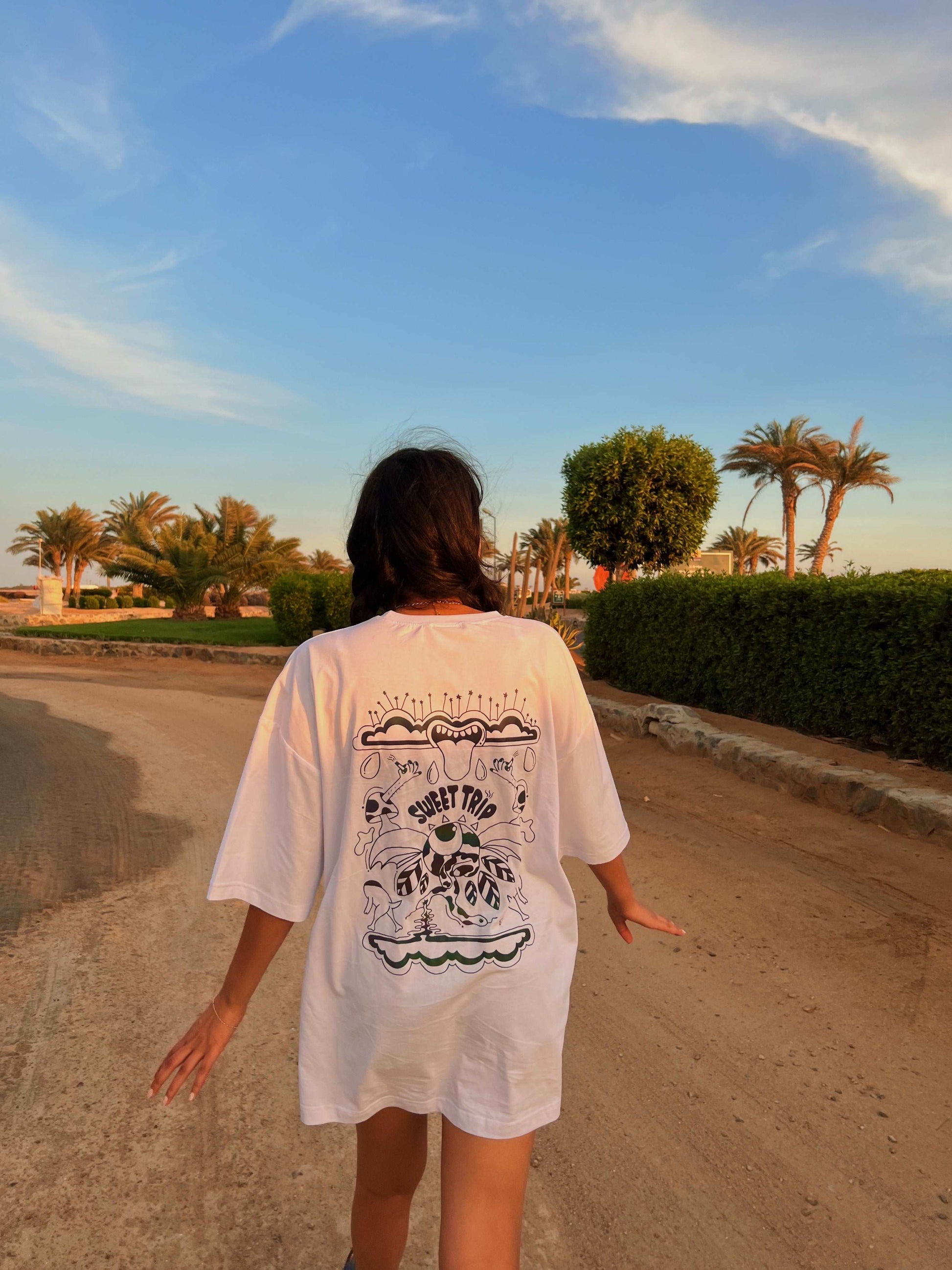 Sweet Trip Rainbow Reflective Oversized T-shirt