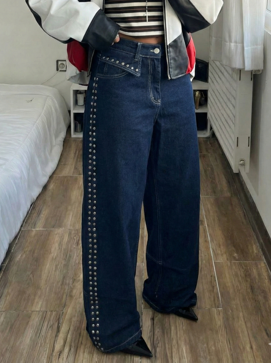 The Studs Collar Jeans (PRE-ORDERS DELIVERY 7-15 DAYS )