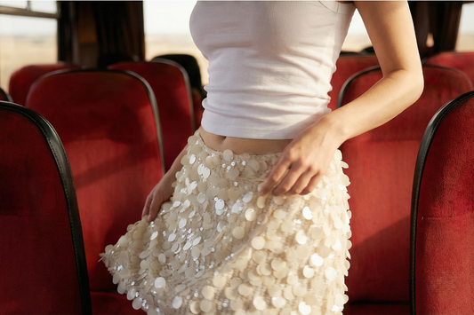 White Sequin Blink Skirt (LIMTED EDITION)